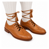 Tan Brown Real Leather Sole Ghillie Brogues