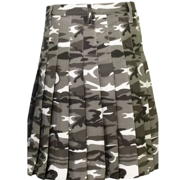 Urban Snow Camouflage Canvas Utility Kilt