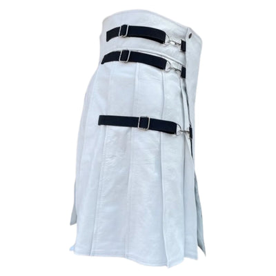 White Leather Kilt - view 3