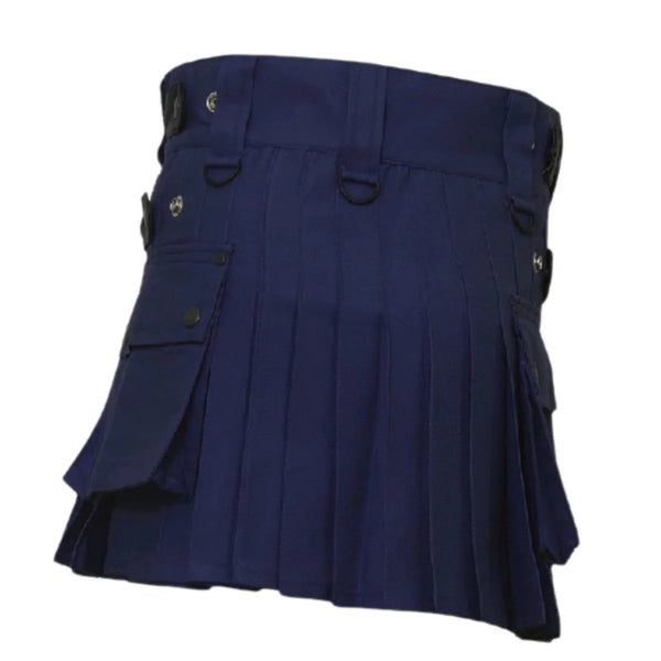 Women Blue Color Utility Kilt