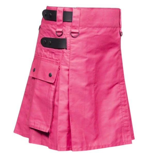 Women Pink Color Utility Kilt