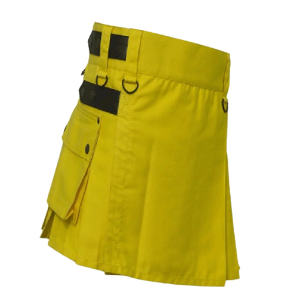 Women Yellow Color Utility Kilt