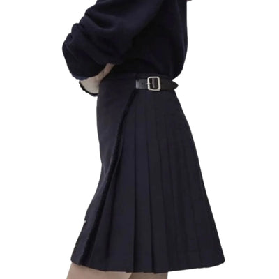 Women Black Tartan Kilt - view 2