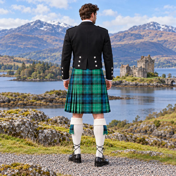 Abercrombie Ancient Tartan Prince Charlie Kilt Outfit - back view