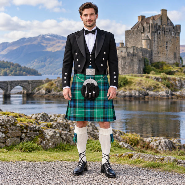 Abercrombie Ancient Tartan Prince Charlie Kilt Outfit - front view