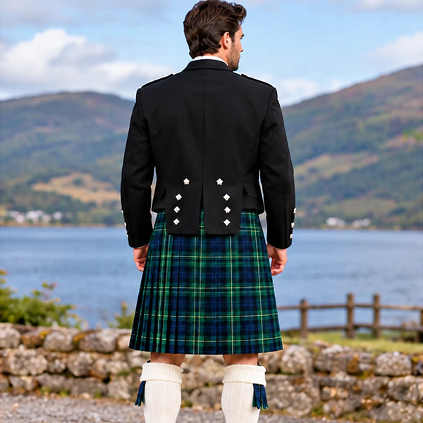 Abercrombie Modern Tartan Prince Charlie Kilt Outfit - back view