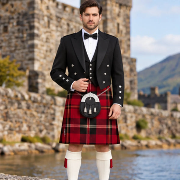 Aberdeen FC Tartan Prince Charlie Kilt Outfit - front view