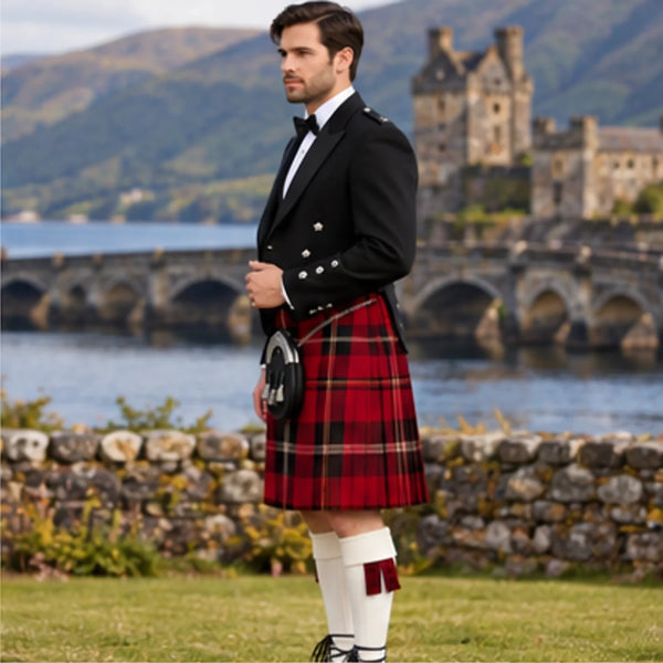 Aberdeen FC Tartan Prince Charlie Kilt Outfit - side view