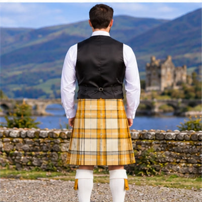 Ailsa Gold Tartan Vest - back view