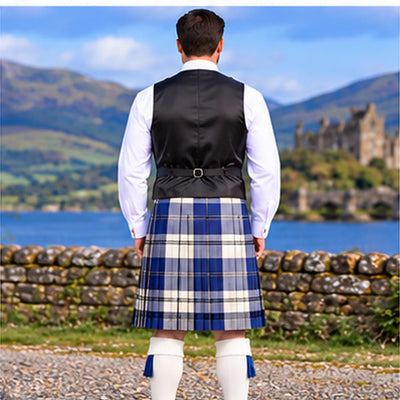 Ailsa Navy Tartan Vest - back view
