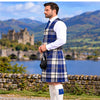 Ailsa Navy Tartan Vest - side view