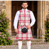 Ailsa Pink Tartan Vest - front view