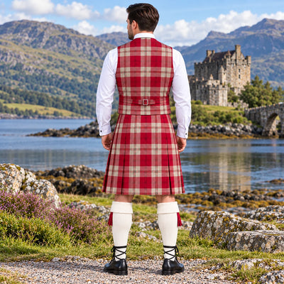 Ailsa Red Tartan Vest - back view