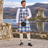 Allendale Dress Blue Tartan Vest - front view
