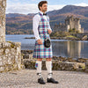 Allendale Dress Blue Tartan Vest - side view
