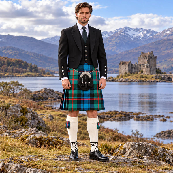 Ancient Murray of Athol Tartan Argyll Kilt Outfit - front view