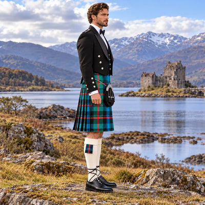 Ancient Murray of Athol Tartan Prince Charlie Kilt Outfit - side view