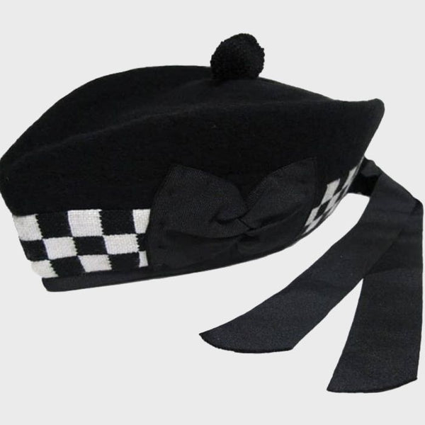 Black and White Scottish Glengarry Dice Hat