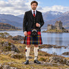 Black Stewart Tartan Argyll Kilt Outfit - front view