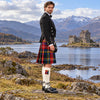 Black Stewart Tartan Prince Charlie Kilt Outfit - side view
