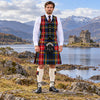 Black Stewart Tartan Vest - front view