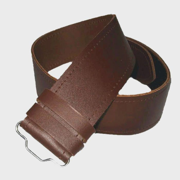 Brown Plain Leather Belt