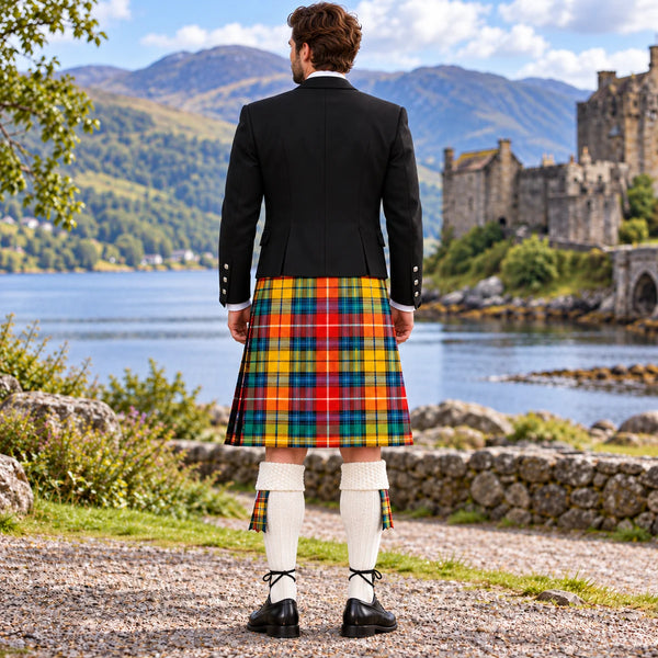 Buchanan Antique Tartan Argyll Kilt Outfit - back view