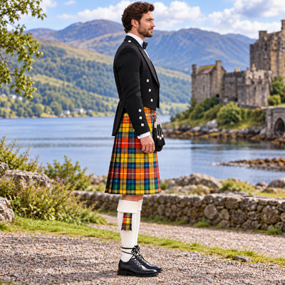 Buchanan Antique Tartan Prince Charlie Kilt Outfit - side view