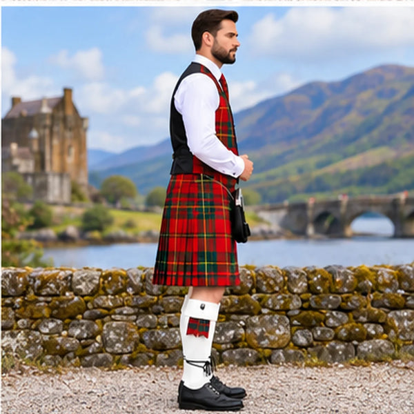 Cameron Modern Tartan Vest - side view