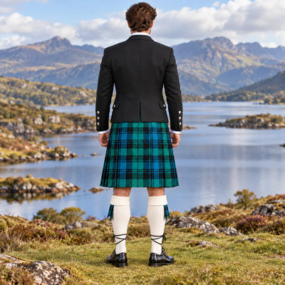 Campbell Ancient Tartan Argyll Kilt Outfit - back view