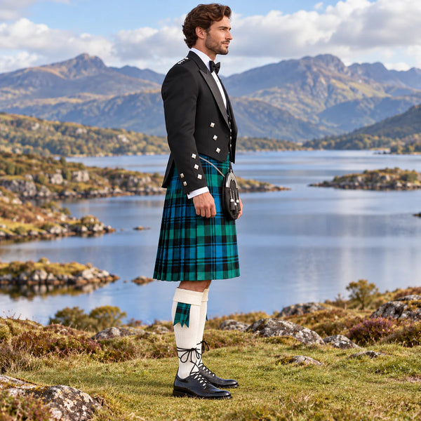 Campbell Ancient Tartan Prince Charlie Kilt Outfit - side view
