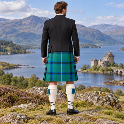 Douglas Ancient Tartan Argyll Kilt Outfit - back view