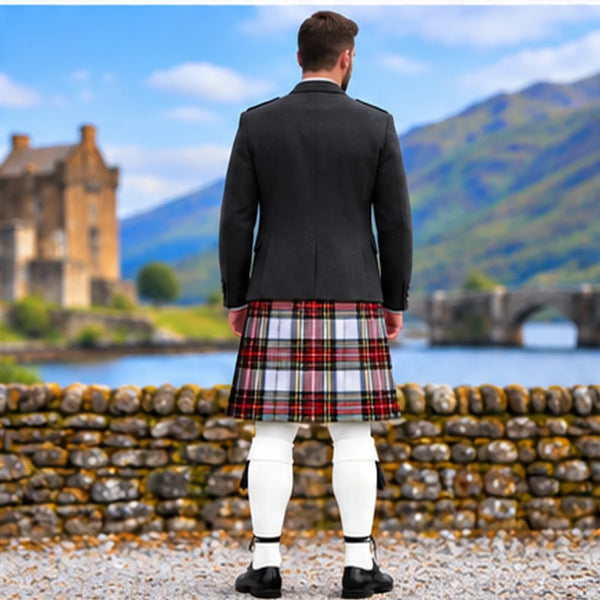 Dress Stewart Tartan Argyll Kilt Outfit - back view