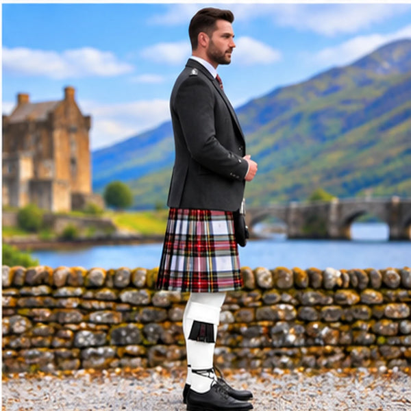 Dress Stewart Tartan Argyll Kilt Outfit - side view