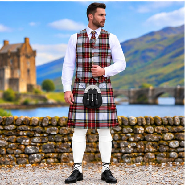 Dress Stewart Tartan Vest - front view