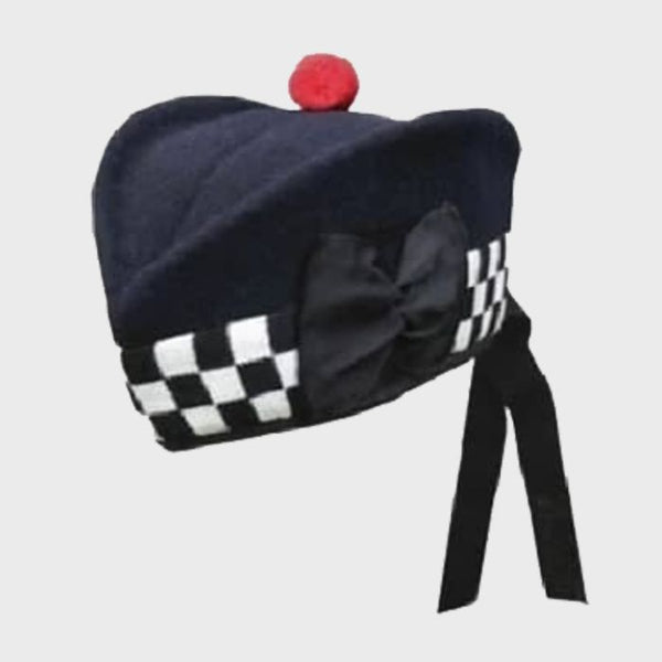 Glengarry White &amp; Black Hat