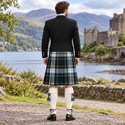 Gordon Dress Argyll Outfit For Weddings With 8 yards Tartan Kilt - back view