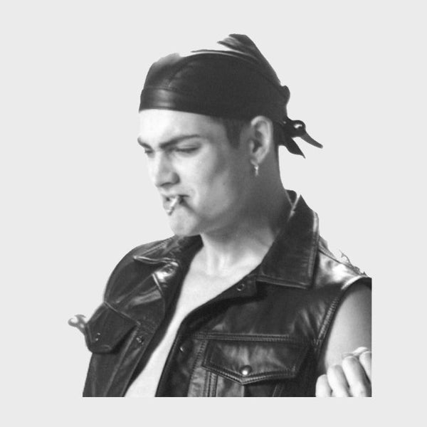 Leather Bandana Skull cap