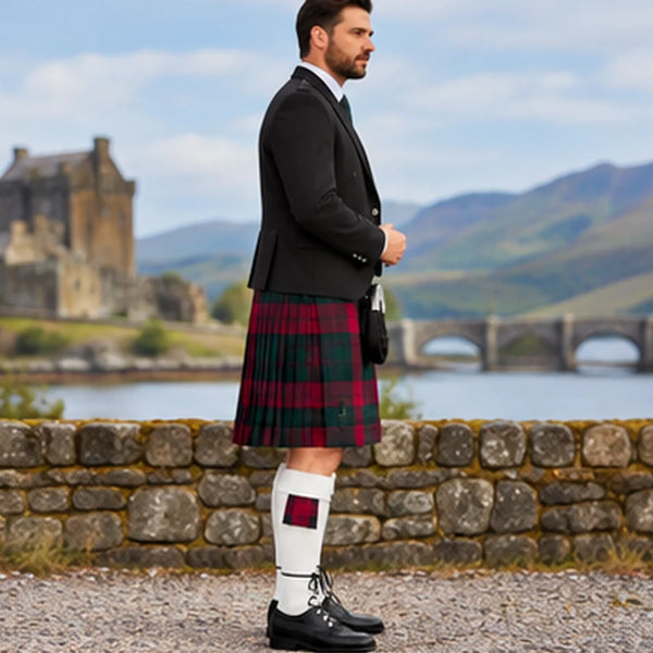 Lindsay Modern Tartan Argyll Kilt Outfit - side view