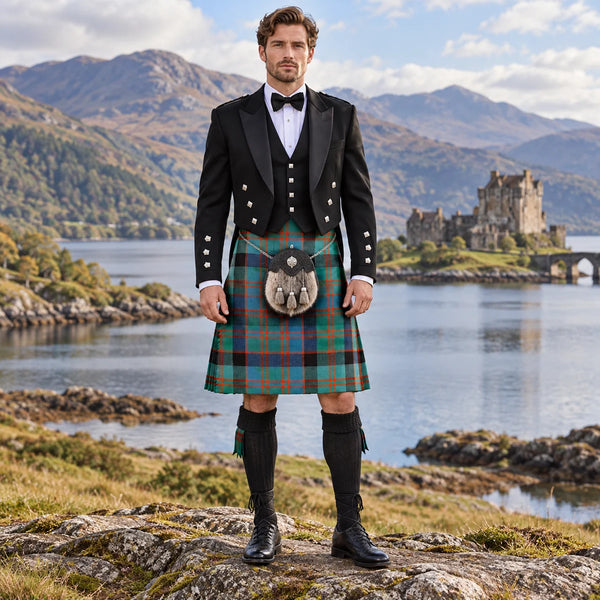 MacDonald Ancient Tartan Prince Charlie Kilt Outfit - front view