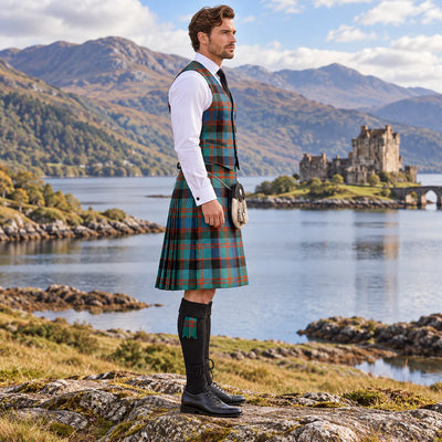 MacDonald Ancient Tartan Vest - side view