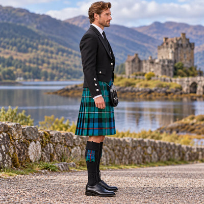 MacKenzie Ancient Tartan Argyll Kilt Outfit - side view