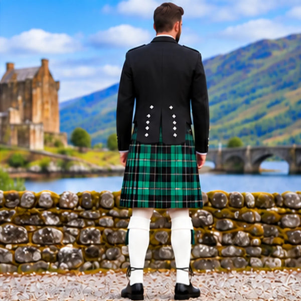 MacLean Hunting Ancient Tartan Prince Charlie Kilt Outfit - back view