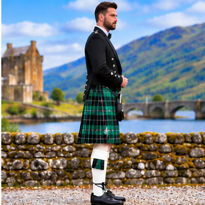 MacLean Hunting Ancient Tartan Prince Charlie Kilt Outfit - side view