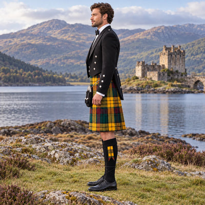 MacMillan Old Modern Tartan Prince Charlie Kilt Outfit - side view
