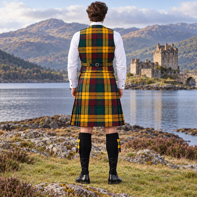 MacMillan Old Modern Tartan Vest - back view