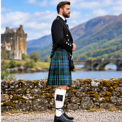 Robertson Hunting Ancient Tartan Prince Charlie Kilt Outfit - side view