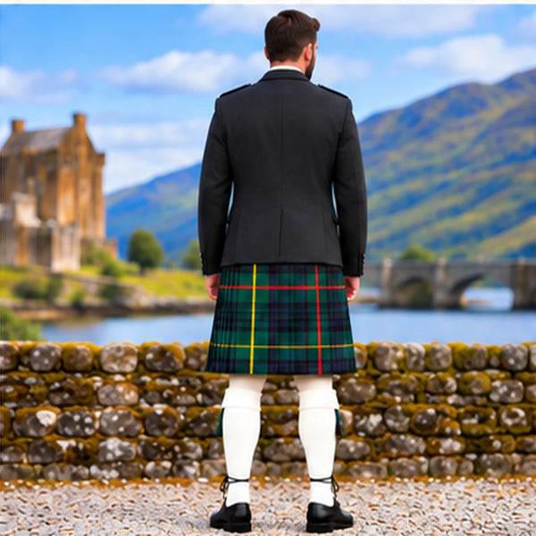Stewart Hunting Modern Tartan Argyll Kilt Outfit - back view
