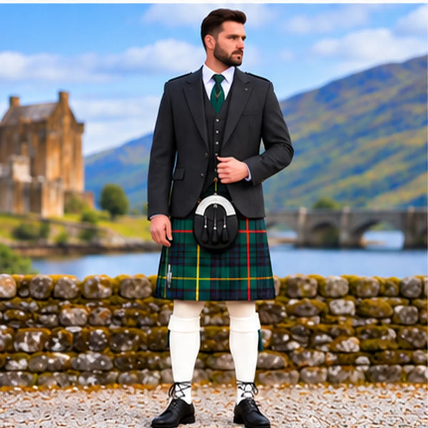 Stewart Hunting Modern Tartan Argyll Kilt Outfit - front view