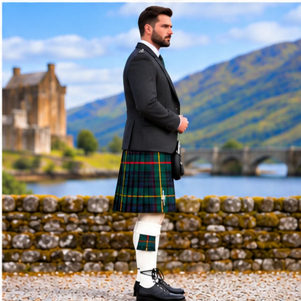 Stewart Hunting Modern Tartan Argyll Kilt Outfit - side view